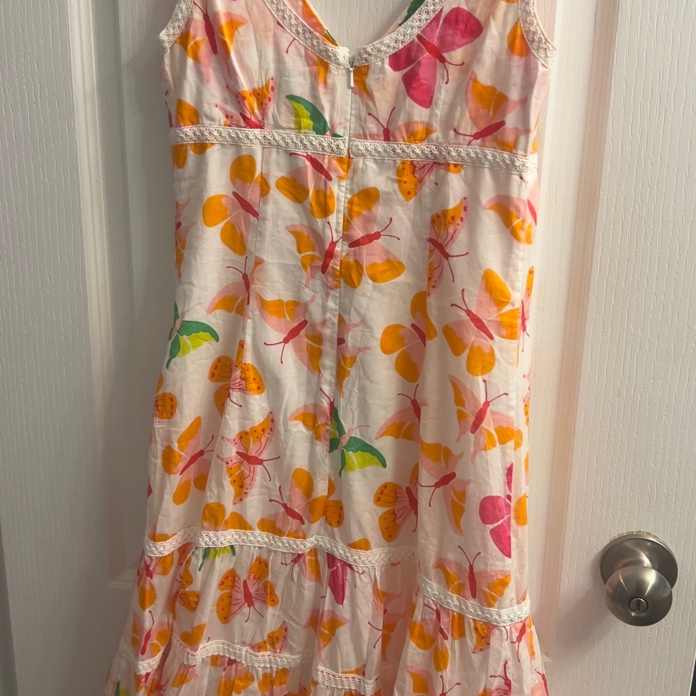 Lilly Pulitzer White Label Pink and Orange Butterfly Dress